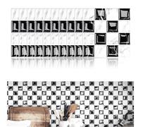 10 Pièces Stickers Carrelage 15x15cm,Carreaux Adhésif Cuisine 3D en PVC Adhesif Brique, Carrés Pour Cuisine Stickers Carrelage, Carrelage Adhésif Mura Pour Cuisine, Salle de Bains, Balcon