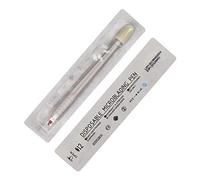 10 pièces Stylo Jetable Microblading manuel sourcil aiguilles de avec applicateur de pigment pour le maquillage permanent sourcils tatouage emballage blister (12 Slope-0.25mm)