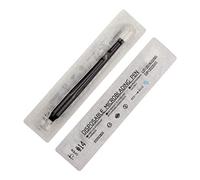 10 pièces Stylo Jetable Microblading manuel sourcil aiguilles de avec applicateur de pigment pour le maquillage permanent sourcils tatouage emballage blister (14 Slope-0.25mm)