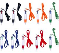 10 Pièces Stylos À Bille 4 Couleurs,Stylos Marqueurs Multicolores,Stylos À Bille Multicolores Avec Cordons,Stylos Anti-Perte Portables,Fournitures De Bureau Et D'apprentissage