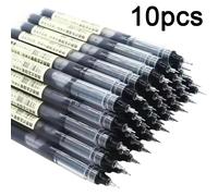 10 pièces stylos à Gel 0.5mm Type d'aiguille stylos à encre Gel stylo à bille liquide droit couleurs papeterie école bureau écriture papeterie 10pcs Black