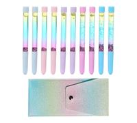 10 Pièces Stylos À Paillettes Colorés, 1 Sac De Rangement, Stylos À Paillettes Dégradés, Stylos À Paillettes Peints À La Main Pour Enfants, Stylos De Peinture Pour Étudiants
