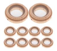 10 pièces support de brûleur de moxa en bois et acier inoxydable beige | Anneau isolant gingembre et sel, pour la zone du nombril, protège la peau, soulage l’inconfort abdominal