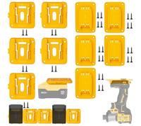 10 Pièces Support Outils Mural, Contient 5 Support de Batterie et Support de Machine pour Outils de Perçage, 5 Porte-Outils pour Perceuse, Supports de Batterie pour Batterie Dewalt 20V 60V