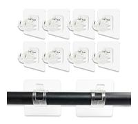 10 Pièces Supports de Tringle Auto-Adhésifs Transparent, Support de Tringle Transparent, Support Tringle Rideaux sans Percage, pour Tringle à Rideaux pour Salon, Salle de Bain, Chambre à Coucher.