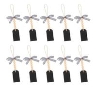 10 Pièces Tableau Noir Décoratif Suspendu en Bois Perles et Corde | Ardoise Double Face, Écriture Rapide des Deux Côtés, pour Fêtes, Présents et Projets Créatifs