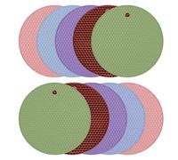 10 Pièces Tapis de Table en Silicone, Tapis de Dessous de Plat en Silicone, Tapis Résistant à la Chaleur, Non-Slip Tapis, Isolation, pour Plats Chauds/Pot/Bol/ThéIèRe/Porte-Pot Chauds