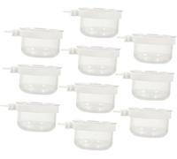 10 Pièces, Tasse À Nourriture Suspendue, Bol Transparent Détachable en Acrylique, Mangeoire À Eau pour Perroquet, Canari, Pinson, Oiseau De Petite Taille,Boîte à nourriture pour perroquets, bol à nour