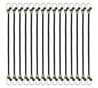 10 Pièces Tendeur Elastique Tendeurs avec Crochet Résistants Tendeur Sandow pour Porte Mini Tendeurs Robustes pour Transport de Charges, Voiture, Emballage, Camping, Militaire et Extérieur, Noir