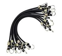 10 Pièces Tendeurs avec Crochets Mini Elastiques Tendeurs Universels Robustes Tendeurs Sandow avec 2 Crochet Résistants Sangle pour Tente Camping Moto Remorque Bagage Voiture et Vélo, Noir