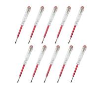 10 Pièces Testeur de tension, Testeur standard avec Tournevis Plat Tournevistesteur de tension plat tournevis accessoires électriques Outil Pratique pour Maison et Professionnels (Transparent/rouge)