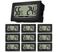 10 Pièces Thermomètre Hygromètre Mini Digital LCD, Thermometre Interieur avec Affichage Clair, Hygrometre Interieur, Mini Thermometre pour Bureau Cuisine Humidors Incubateurs Reptiles