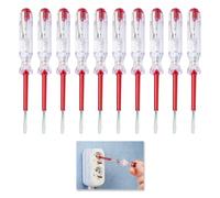 10 Pièces Tournevis Testeur Electricien, Testeur standard avec Tournevis Plat, 3 en 1, Testeur de Phase, pour Valider Connexions Électriques, 100V-500V, Outil Pratique pour Maison et Professionnels