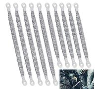 10 Pièces Tresse de Masse Auto, 250/300mm Tresse de Masse Voiture Fil de Mise à la Terre Automobile Connecteurs de Mise à la Terre pour la Plupart des Voitures (Argent)