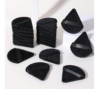 10 pièces Triangle en velours Poudre Puff & Mini Pizza Puff pour l'application du maquillage, idéal pour la poudre humide et sèche, outil léger et lavable convenant à tous les types de peau et aux déb