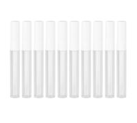 10 Pièces Tube à Lèvres Vide Rond 2, 5ml en Abs Blanc | Corps Translucide, Volume Restant Visible, Format Léger pour Voyage, Flacon de Sous-emballage