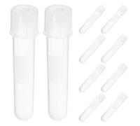 10 pièces Tubes à Essai en Plastique 12ml avec Bouchon, Gradués | Écriture Possible, Identification Rapide du Contenu, pour Cultures Biologiques et Réactifs, 9,7x2,1x2,1cm