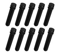 10 Pièces Tubes à Essai en Plastique Noir 45ml avec Bouchons | Usage Cosmétique, Organisation D’objets Personnels, Étanchéité, Format Portable, Voyage et Distribution