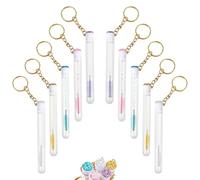 10 Pièces Tubes de Mascara Vide Brosse à Cils en Diamant Outil de Maquillage avec Porte-Clés pour Extensions de Cils Femmes et Filles