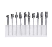 10 pièces Tungstène 1/8"3MM Shank Ensemble de fraises rotatives en carbure monobloc en acier pour foret à outil rotatif pour le travail du bois forage gravure gravure