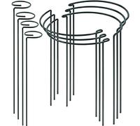 10 Pièces Tuteurs pour Plantes, 2 Support de Jardin Design 40cm Rond et Demi en Métal Plante Anneau Bord Fleur, Vert