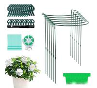10 Pièces Tuteurs pour Plantes, 25x40cm Vert Support de Plantes de Jardin en Métal Demi-Rond, Tuteur Pivoine, Tuteur Plante Interieur, Anneau Support de Jardin pour Pivoines Hortensias RosesLégumes
