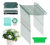 10 Pièces Tuteurs pour Plantes, 25x60cm Vert Support de Plantes de Jardin en Métal Demi-Rond, Tuteur Pivoine, Tuteur Plante Interieur, Anneau Support de Jardin pour Pivoines Hortensias RosesLégumes