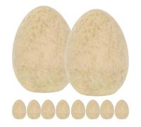 10 Pièces Œuf en Bois Factice, Peinture Créative de Pâques | Surface Lisse sans Éclats, Réutilisable, pour Colle Artisanale et Peintures Acryliques, Ateliers Scolaires