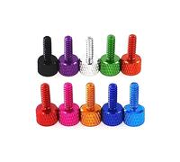 10 pièces Unc 6#-32 * 10mm alliage d'aluminium moleté main pouce vis culasse main serrer bouton vis, Noir