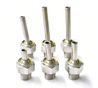 10 pièces universel 304 filetage externe en acier inoxydable haute pression nouvelle Machine-outil sphérique buse de refroidissement porte-outil buse d'ea Straight pipe Aperture6.0mm 3/8"-length100mm