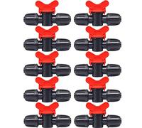 10 Pièces Vanne Commutation d'Irrigation, Irrigation Pipe Valve Switch, Robinet Jardin en Plastique PE, Robinet Barbelé Double Mâle, pour L'irrigation des Pelouses de Jardin, pour 16mm Tuyau