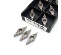 10 pièces VCMT110301 VCMT110302 VCMT110304-ML KT8060 Plaquettes de tournage en carbure, outils de coupe de tournage indexables for l'acier(VCMT110301-ML KT8060)