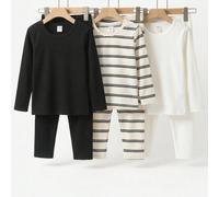 10 pièces Vêtements pour enfants Garçon jeune Style décontracté confortable Couche de base serrée Super chaude Ensemble 2 pièces, 5 styles 1 set chacun, Polaire, Épaissi Automne Hiver 6Y,7Y,8Y,4Y,5YRa