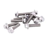 10 Pièces Vis à Bride Hexagonale M6 Acier Inoxydable Boulon à Tête Rondelle Capuchon (M6*25)