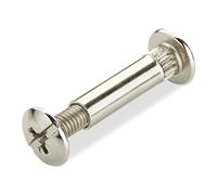 10 pièces Vis à tête creuse SOTECH CONNECT Ø 8 mm avec filetage M6 Vis de connexion avec manchon acier nickelé pour épaisseur de bois 31-40 mm Connecteur d'armoire