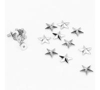 10 pièces vis étoile en métal clou Rivet goujon Rivet pointe vis pour cuir artisanat ceinture sacs chaussures bricolage décoration(14mm convex silver)