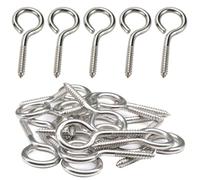 10 Pièces Vis Mouton Oeil Rond Auto Taraudeuse, M5 65 mm Piton à Visser En Acier Inoxydable 304, œIllets de Vis En Acier Inoxydable, Vis à œIllets pour Auvents, Fauteuils Suspendus, Chaises à Bascule