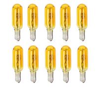 10 Pièces W2W T5 12V 1.2W Voiture Lampe Halogène Instrument Lumières Tableau De Bord Ampoule Auto Intérieur Lumière Voiture Style,Jaune