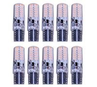 10 Pièces W5W T10 Strobe Flash LED Silicone Gel Light 194 168 3014 24SMD Strobe Flash Two Modes of Operation Car Light Bulbs 12V,Rouge