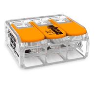 10 pièces Wago 221-413 borne de raccordement 3 fils avec levier 0,2-4 qmm petit modèle, transparent