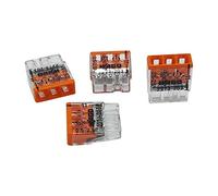 10 pièces Wago 2273-203 Boîte de jonction COMPACT Ø 0,5-2,5 mm², 3 pôles, transparent/orange
