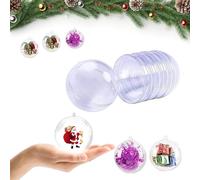 10 Piezas Bola de Navidad Transparente, Bolas de Rellena Plástico, Bola Decorativa Del Arbol Navideña, Bolas Navideñas DIY Rellenables, Bola Hueca Transparente, Para Decoración de Fiestas (4cm)