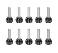 10 Piezas Tornillos Moleteados,M5 × 15 Tornillo Moleteados Para Pulgar,Cabeza Redonda Tornillo Con Palometa,Diámetro De Cabeza 14 Mm,Tornillos Manuales Negros Para Muebles E Instrumentos