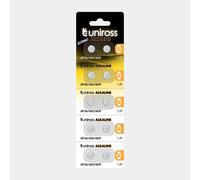 10 Piles AG2 / LR726 / LR59 Uniross Alcaline 1,5V