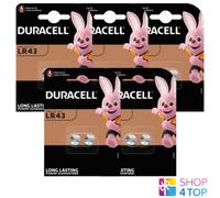 10 Piles Alkalines Duracell LR43 186 1.5V G12 Durable Exp 2028 NEU