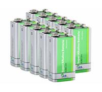 10 piles bloc 9V alcaline SuperLife 6LR61 (PP3) TKA