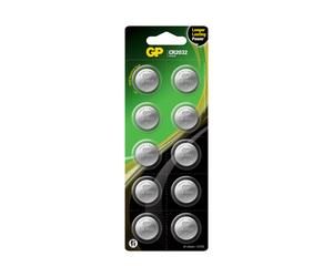10 Piles CR2032 GP Bouton Lithium 3V