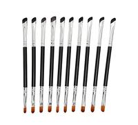 10 pinceaux à eyeliner en forme de faucille, pinceau à eyeliner à double extrémité pour une application précise du maquillage, pinceau de détail cosmétique en fibres synthétiques