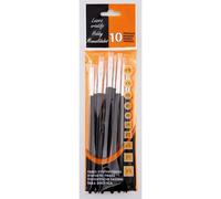 10 Pinceaux - Plat - Rond - Fibres Synthétiques - Acrylique - Aquarelle - Gouache -Raphaël