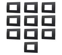 10 plaques, 3 modules/places, compatible avec Vimar Arke, noir noir, plaque rectangulaires carrées, plastique de haute qualité, 100% compatible avec les supports et modules originaux